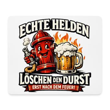 Echte Helden löschen den Durst - Mousepad (Querformat) - Weiß - Vorne