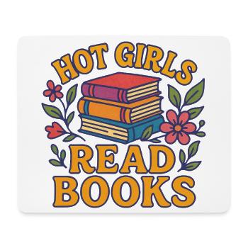Hot Girls Read Books - Mouse Pad (horizontal) - white - Front