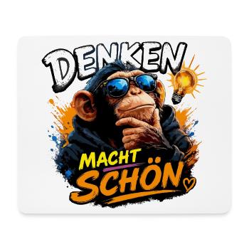 Denken macht schön. - Mousepad (Querformat) - Weiß - Vorne