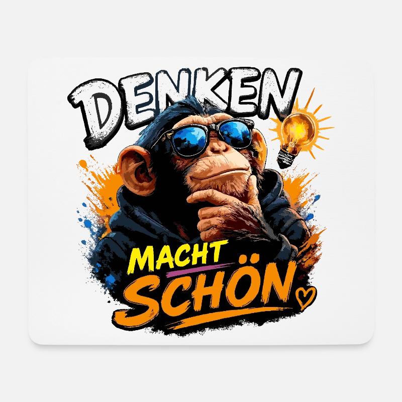Denken macht schön. - Mousepad (Querformat) - Weiß