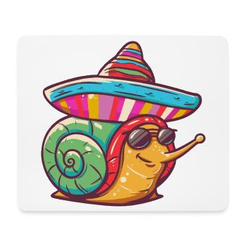 Schnecke Lustig Sombrero - Mousepad (Querformat) - Weiß - Vorne
