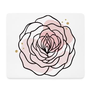 Pink Feminine Feminist Rose - Mouse Pad (horizontal) - white - Front