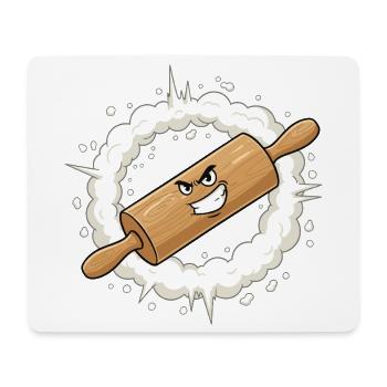 Dessin animé au rouleau à pâtisserie en colère - Tapis de souris (format paysage) - blanc - Devant
