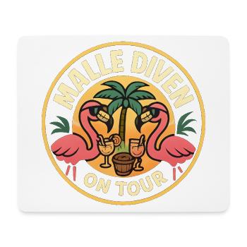 Malle Divas On Tour Women's Flamingo Mallorca Party - Mouse Pad (horizontal) - white - Front