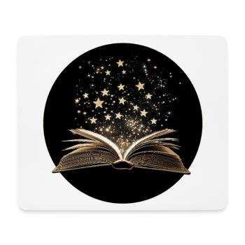 Livre avec des étoiles - Tapis de souris (format paysage) - blanc - Devant
