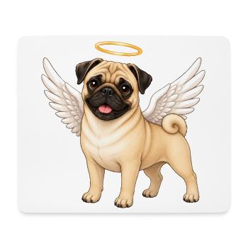 Cute Pug Angel Cartoon Dog Friends Animals - Mouse Pad (horizontal) - white - Front