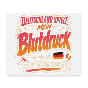 Mein Blutdruck steht in der Startelf - Mousepad (Querformat) - Weiß - Vorne