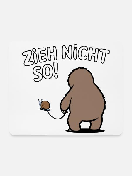 Zieh nicht so! Lustiges Faultier mit Schnecke - Mousepad (Querformat) - Weiß