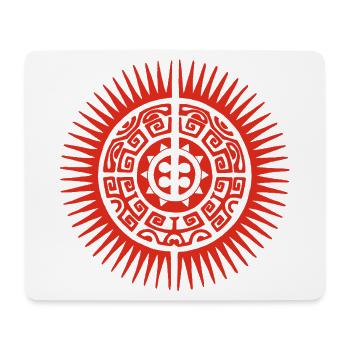 Red Tribal Sun - Mouse Pad (horizontal) - white - Front
