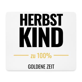 Herbstkind zu 100% Goldene Zeit - Mousepad (Querformat) - Weiß - Vorne