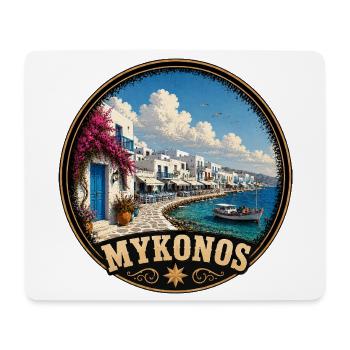 Mykonos Greece Blue Sea Port Holidays - Mouse Pad (horizontal) - white - Front