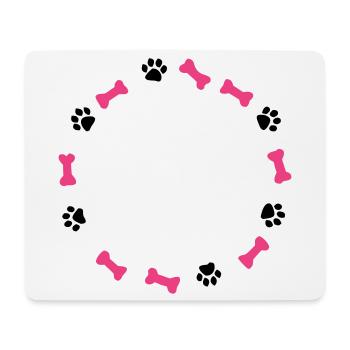 Pfotenabdruck Liebe Hund Knochen Hundemama - Mousepad (Querformat) - Weiß - Vorne