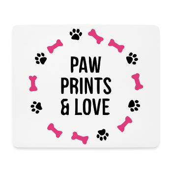 Pfotenabdruck Liebe Hund Knochen Hundemama - Mousepad (Querformat) - Weiß - Vorne
