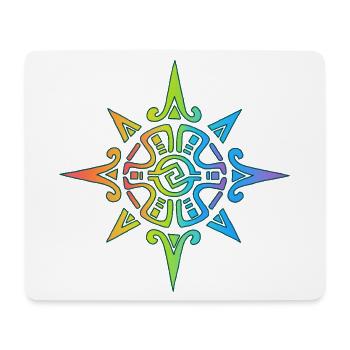 Soleil tribal multicolore - Tapis de souris (format paysage) - blanc - Devant