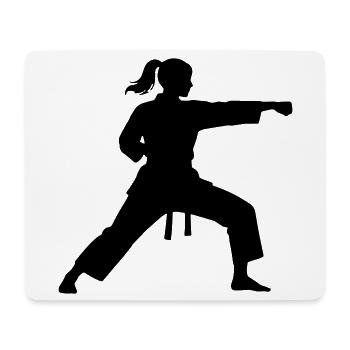 Frau Kampfsport Silhouette - Mousepad (Querformat) - Weiß - Vorne