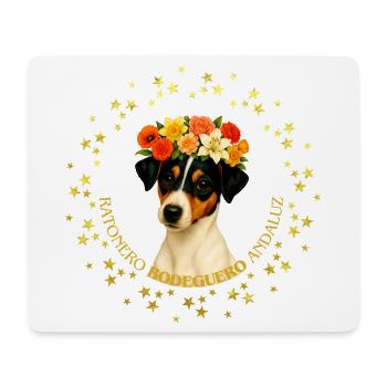 Blumen_und_Sterne - Mousepad (Querformat) - Weiß - Vorne