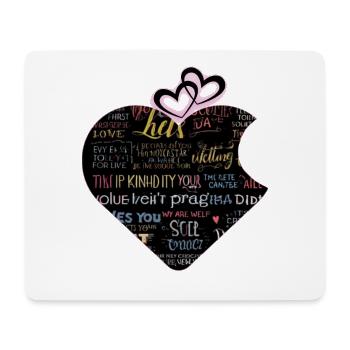 Art de mots d’amour design de cœur - Tapis de souris (format paysage) - blanc - Devant