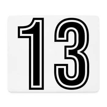 Symbole numérique 13 - Tapis de souris (format paysage) - blanc - Devant