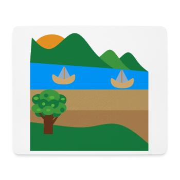 Lakeside Boats and Mountains - Mouse Pad (horizontal) - white - Front