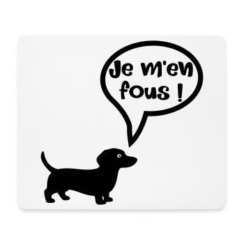 Chien - Je m'en fous - Tapis de souris (format paysage) - blanc - Devant