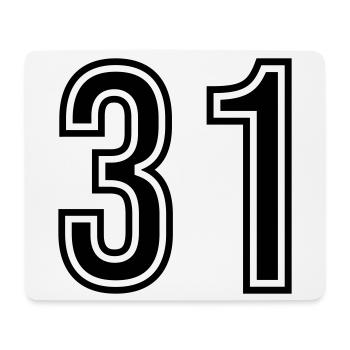Symbole du chiffre 31 - Tapis de souris (format paysage) - blanc - Devant