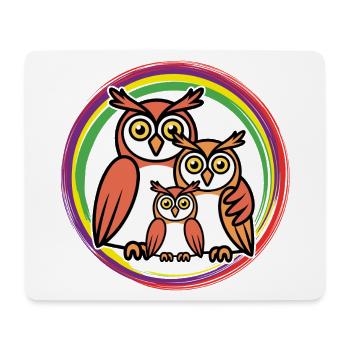 Owl family - Mouse Pad (horizontal) - white - Front