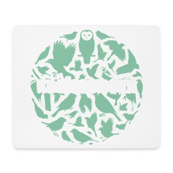 Vogelsilhouetten Vogelstimmen - Mousepad (Querformat) - Weiß - Vorne