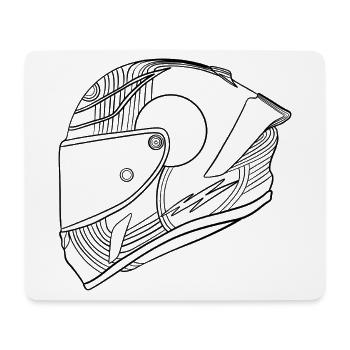 Schwarz Helm - Visier  - Mousepad (Querformat) - Weiß - Vorne