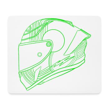 Neon Grün Helm - Visier  - Mousepad (Querformat) - Weiß - Vorne