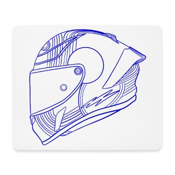 Neon blau Helm - Visier - Mousepad (Querformat) - Weiß - Vorne