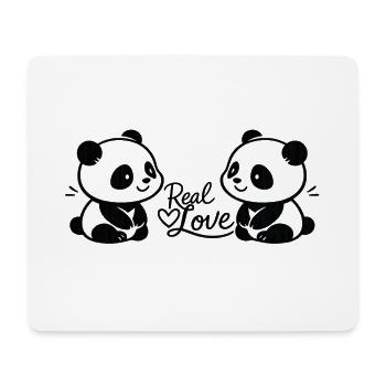 Real Love - Panda Pärchen - Mousepad (Querformat) - Weiß - Vorne