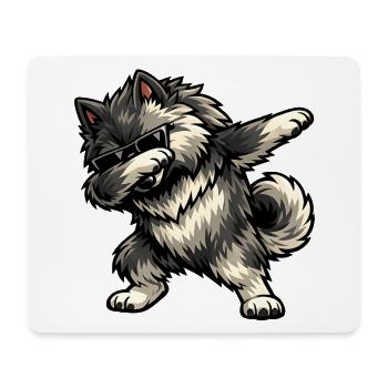 Appliquer Keeshond dans un style bande dessinée - Tapis de souris (format paysage) - blanc - Devant