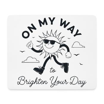 Retro Sun: On My Way to Brighten Your Day - Mouse Pad (horizontal) - white - Front