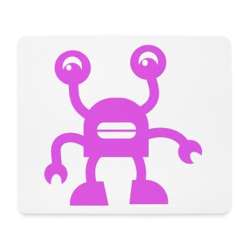 Cheerful Purple Robot - Mouse Pad (horizontal) - white - Front