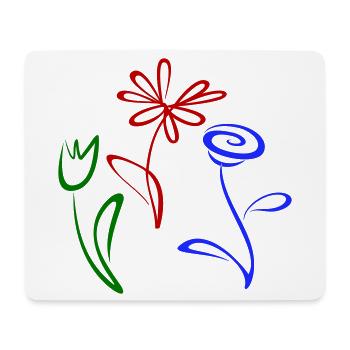 Three flowers - Mouse Pad (horizontal) - white - Front