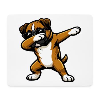 Boxer en mode comic - Tapis de souris (format paysage) - blanc - Devant
