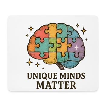 Puzzle Brain-Intelligent Coloré : Esprits Uniques - Tapis de souris (format paysage) - blanc - Devant