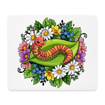 Hundertfüßer Cartoon - Mousepad (Querformat) - Weiß - Vorne