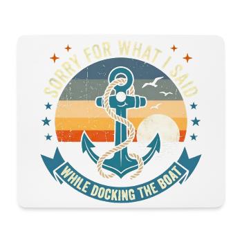 Funny Boat Docking Humor: Vintage Anchor Apology T - Mousepad (Querformat) - Weiß - Vorne