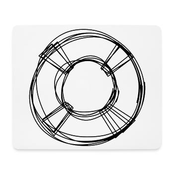 Rettungsring handgezeichnet - Mousepad (Querformat) - Weiß - Vorne