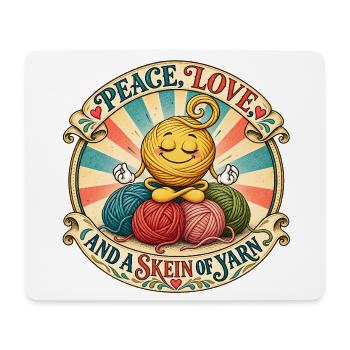 Peace, Love, and a Skein of Yarn – Woolicons - Mousepad (Querformat) - Weiß - Vorne