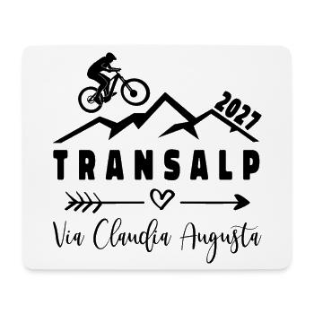 Transalp mit Fahrrad 2027 - Via Claudia Augusta - Mousepad (Querformat) - Weiß - Vorne