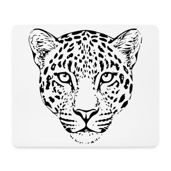 Leopard Kopf Leopardenkopf Geschenk für Sie - Mousepad (Querformat) - Weiß - Vorne