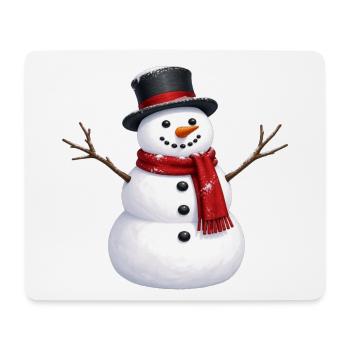 Schneemann - Mousepad (Querformat) - Weiß - Vorne