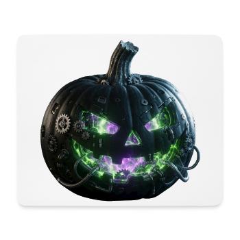 Steampunk-Neon-Kürbis der Zahnräder - Mousepad (Querformat) - Weiß - Vorne