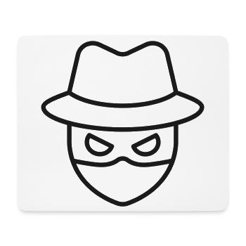 Maskierter Hacker-Linien-Symbol - Mousepad (Querformat) - Weiß - Vorne