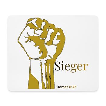 siegreich - Mousepad (Querformat) - Weiß - Vorne