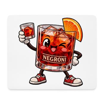 Negroni Kawaii Style – Süßer Cocktailspaß - Mousepad (Querformat) - Weiß - Vorne
