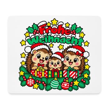 Frohe Weihnacht Igelgeschenke - Mousepad (Querformat) - Weiß - Vorne