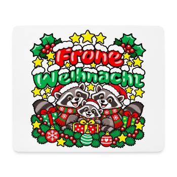 Frohe Weihnachten Waschbären - Mousepad (Querformat) - Weiß - Vorne